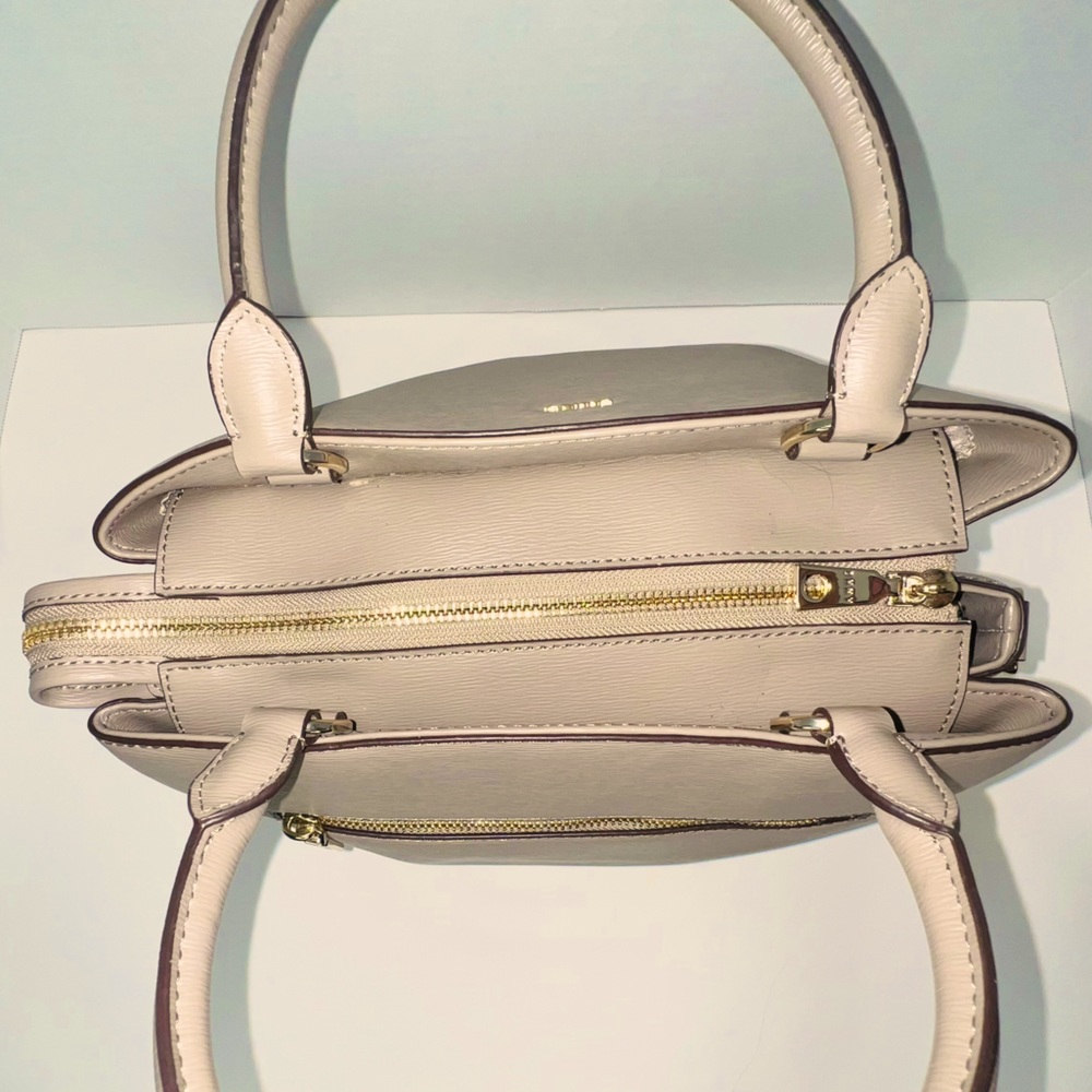 DKNY - Paige Satchel - Dark Tan/Light Khaki Crossbody Bag - Picture 4 of 11